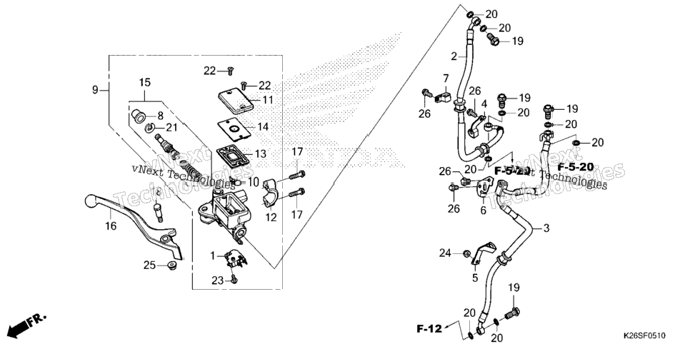 FRONT BRAKE MASTER CYLINDER (GROM125A)
