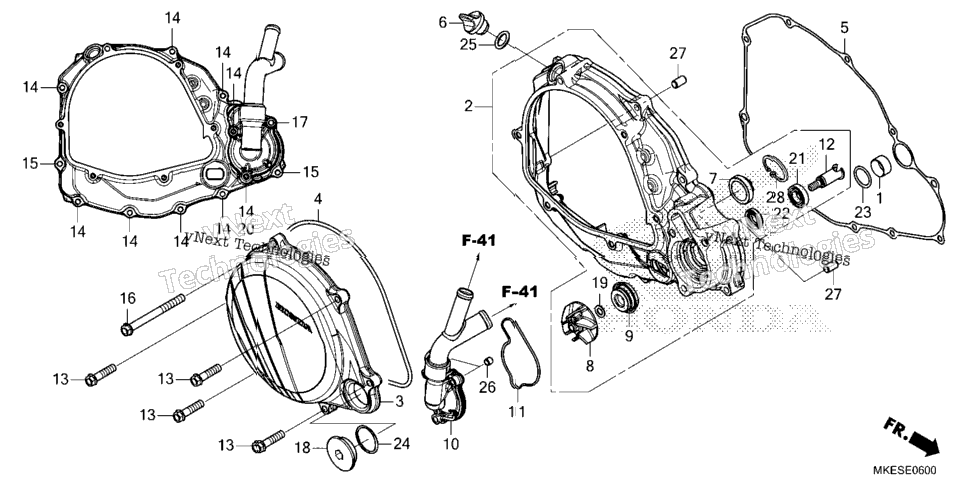 RIGHT CRANKCASE COVER / WATER PUMP