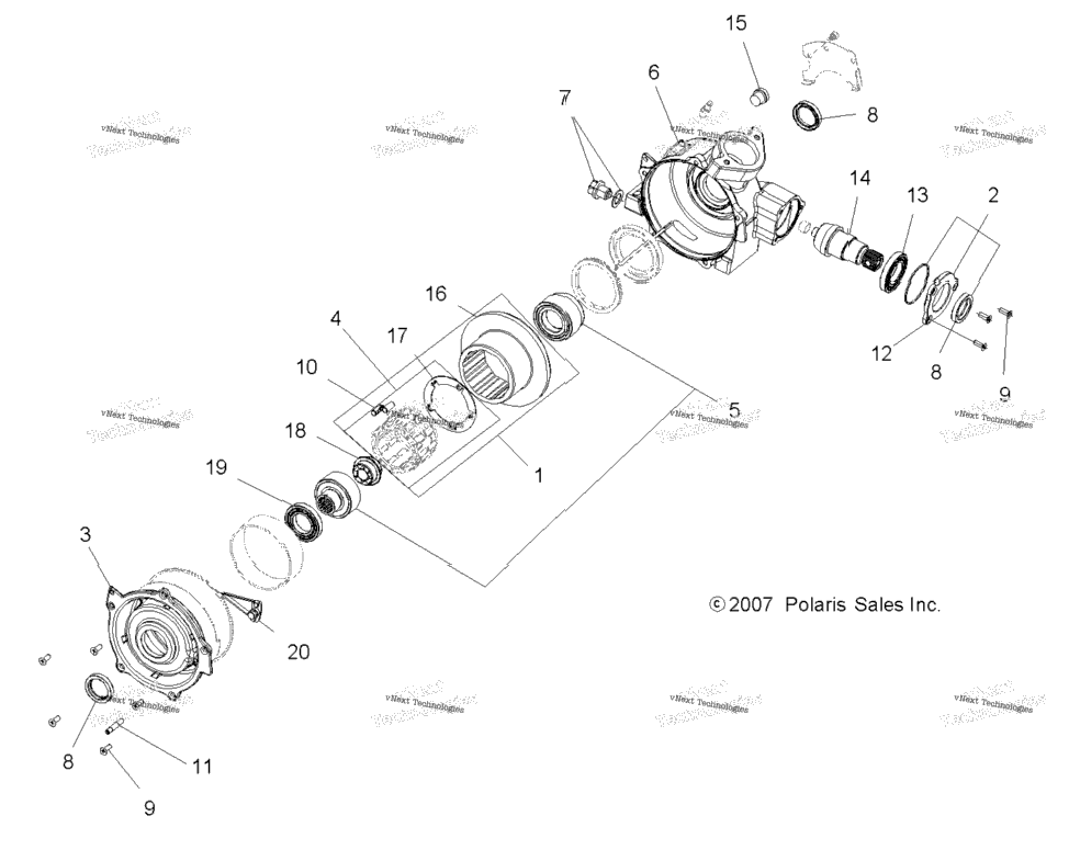 Gearcase, Front (Demand Drive) A07lh27fb (49Atvgearcase08sp300)