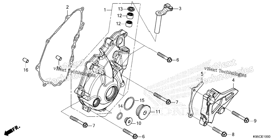 LEFT CRANKCASE COVER (CRF250R/CRF250RX)