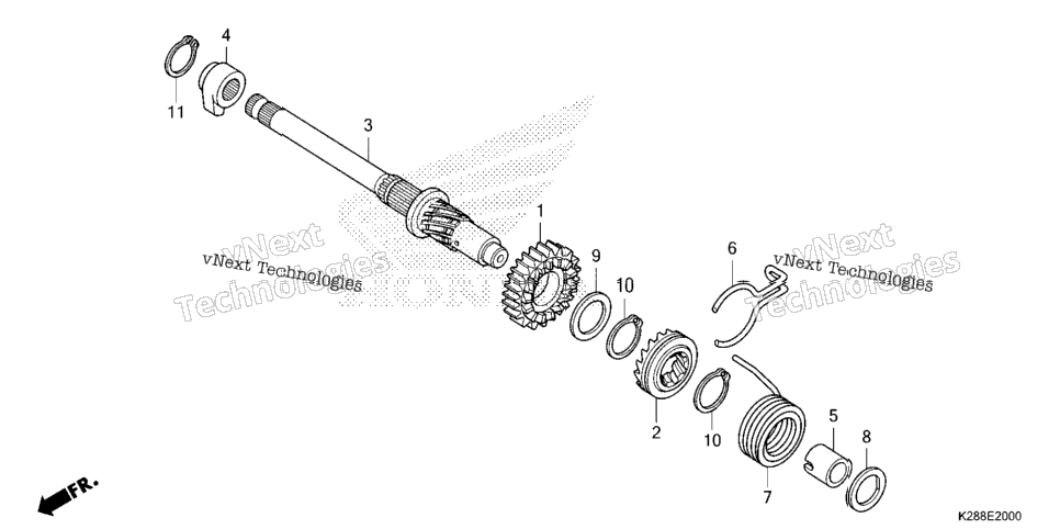 KICK STARTER SPINDLE