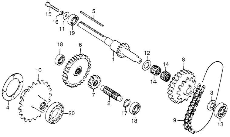 REDUCTION PRIMARY SHAFT / COUNTERSHAFT