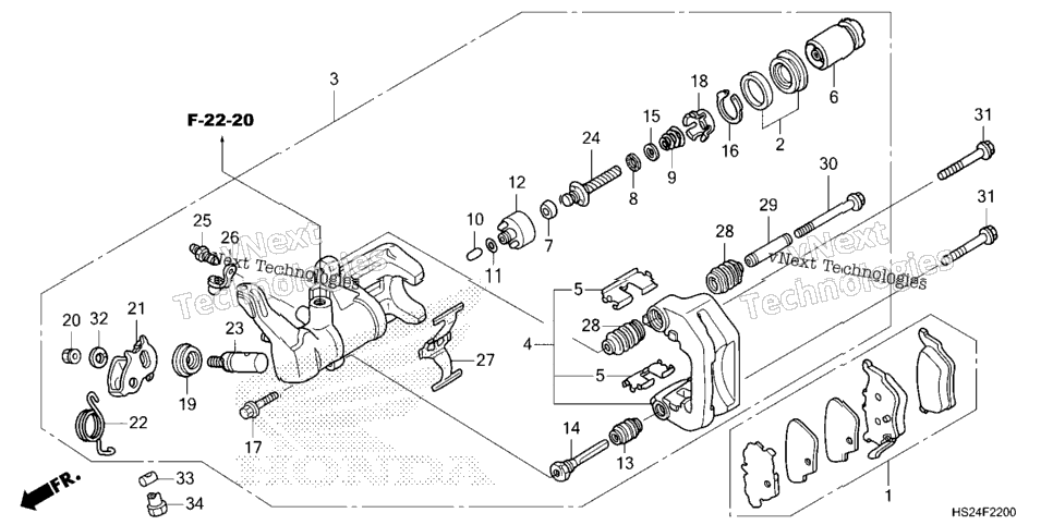REAR BRAKE CALIPER