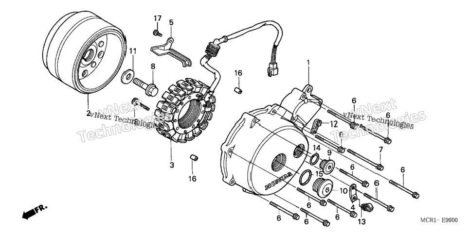 Left Crankcase Cover + Alternator