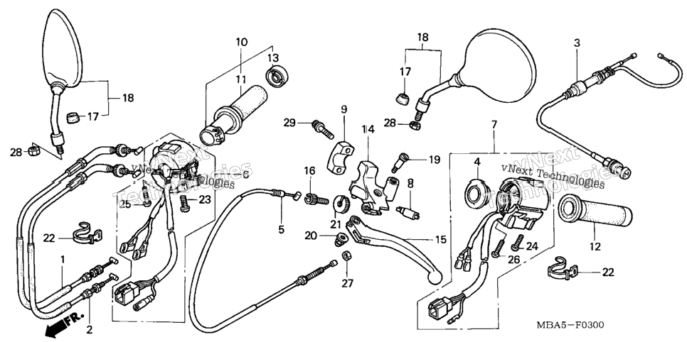 Handle Lever + Switch + Cable