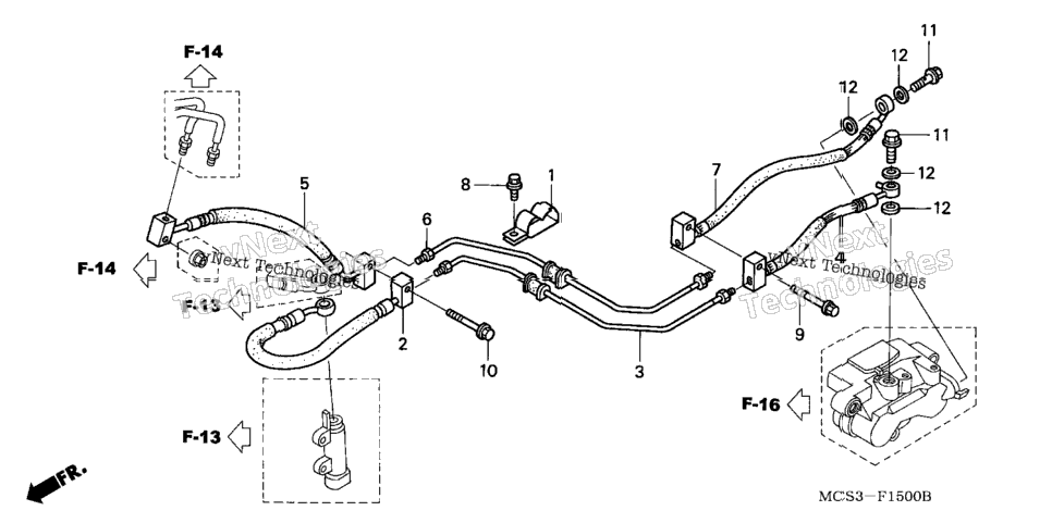 Rear Brake Hose (St1300)