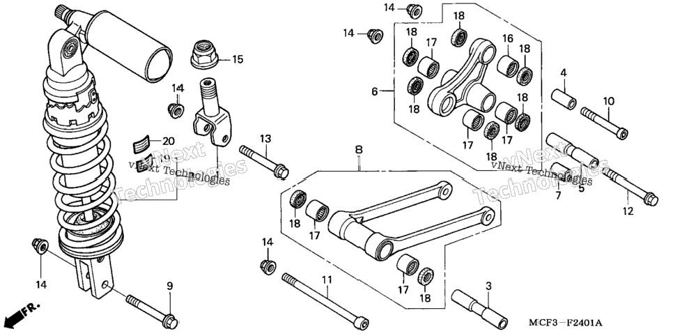 Rear Shock Absorber ('02-'05)