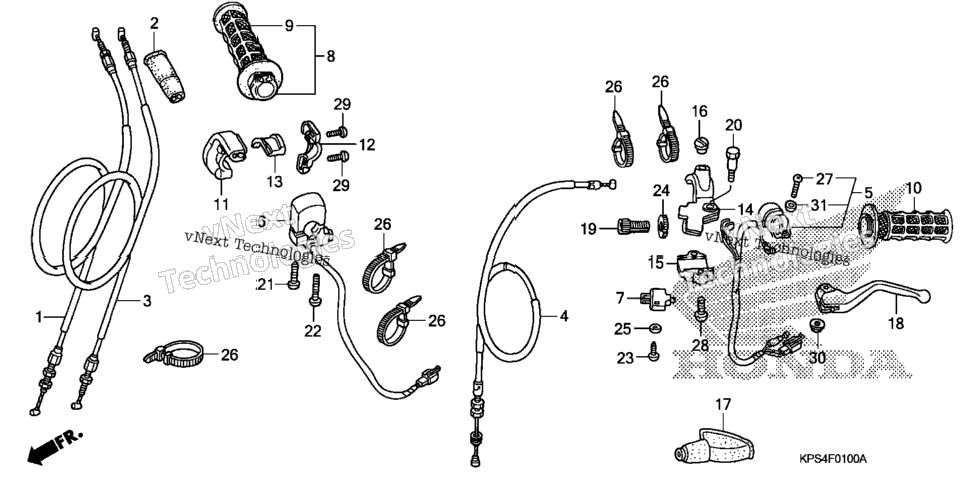 Handle Lever + Switch + Cable