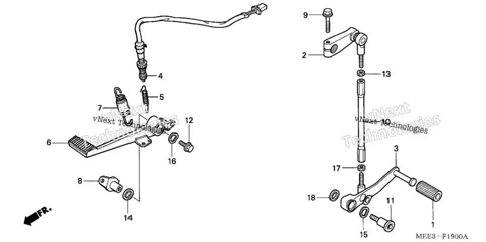 Brake Pedal + Change Pedal