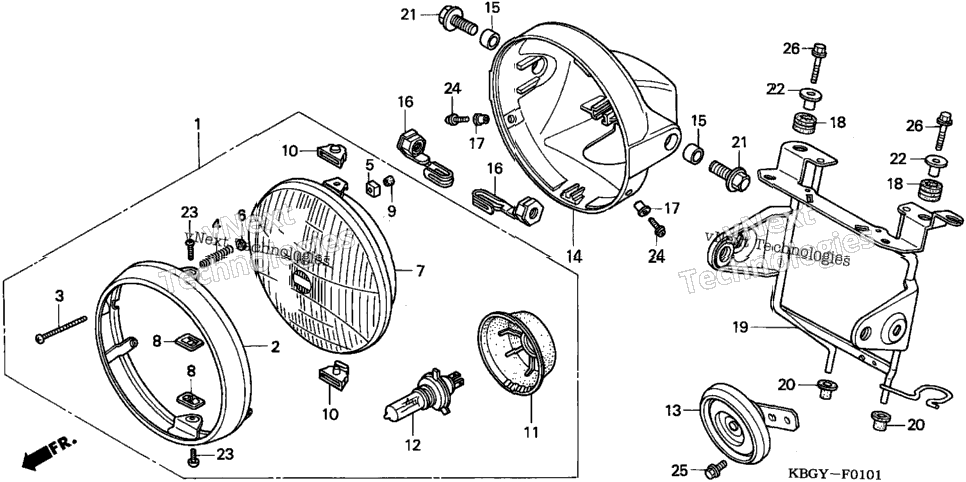 Headlight (Cb250'01-'07)