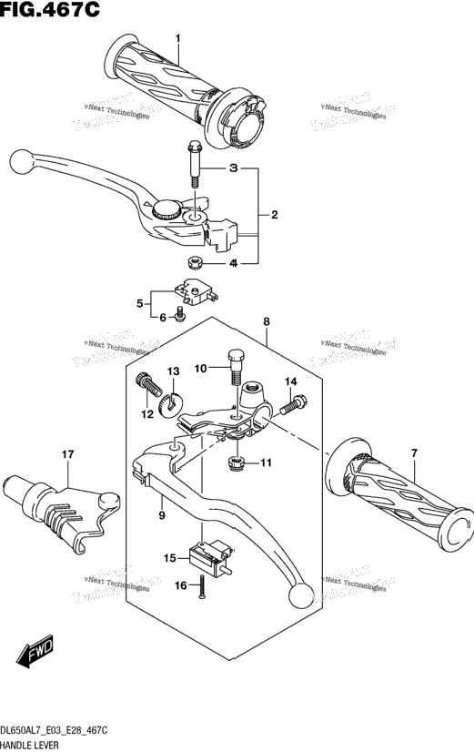 Handle Lever (Dl650al7 E33)