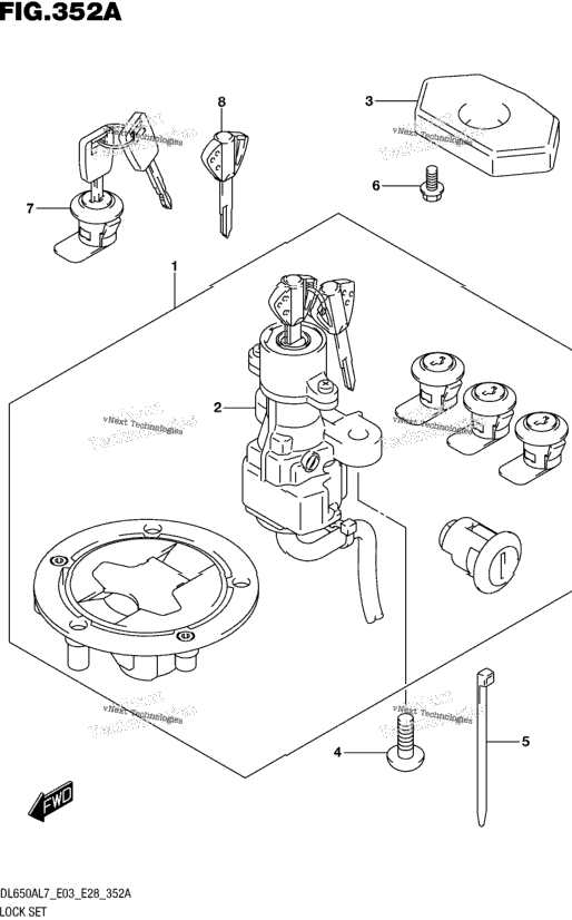 Lock Set (For Top Case,Side Case)