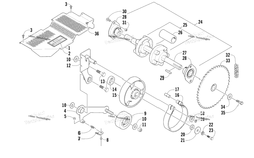 Drive Train Shaft And Brake Assemblies