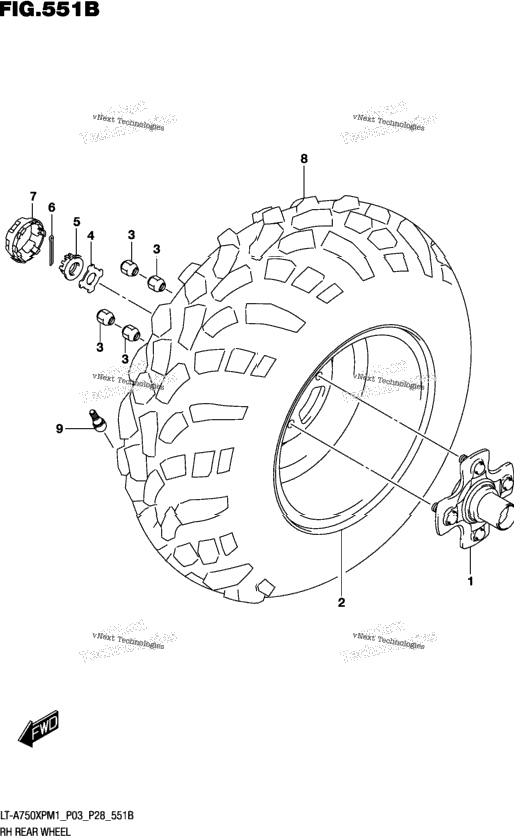Rh Rear Wheel (Lt-A750xpz)