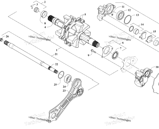 Drive Train Shafts And Brake Assemblies