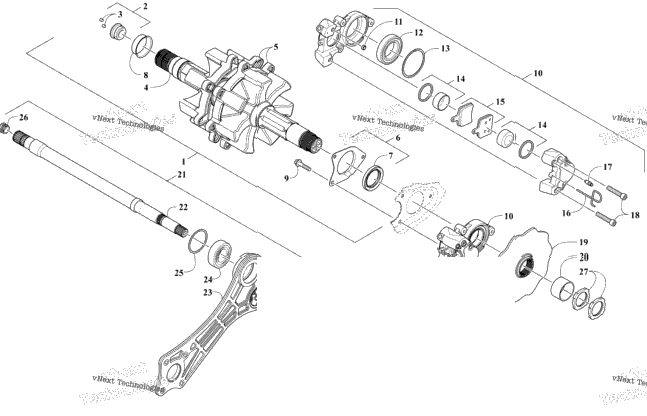 Drive Train Shafts And Brake Assemblies