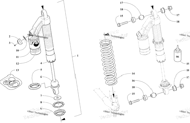 Front Suspension Shock Absorber Assembly