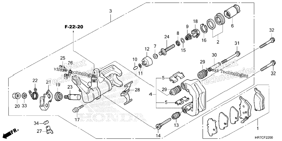 REAR BRAKE CALIPER