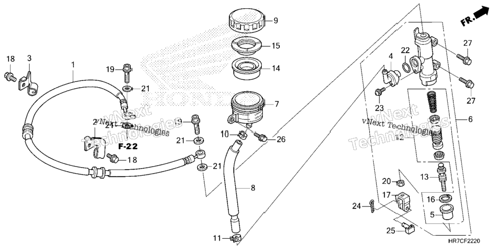 REAR BRAKE MASTER CYLINDER