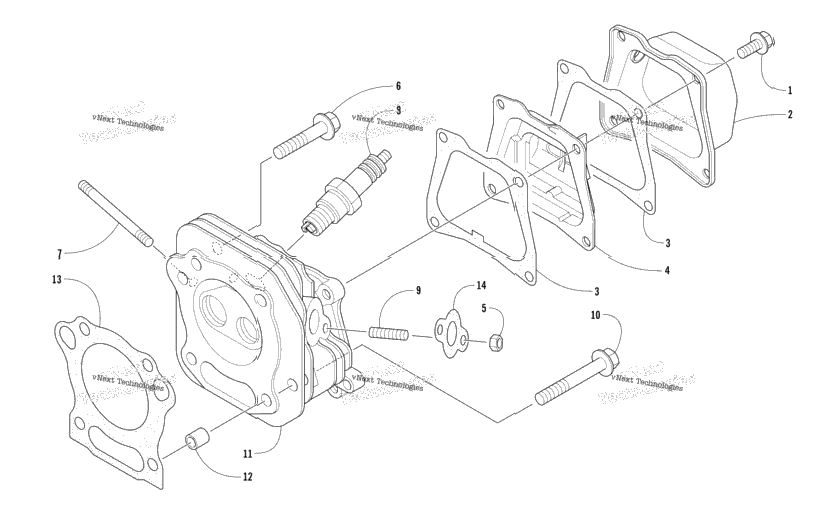 Cylinder Head And Air Breather Assembly