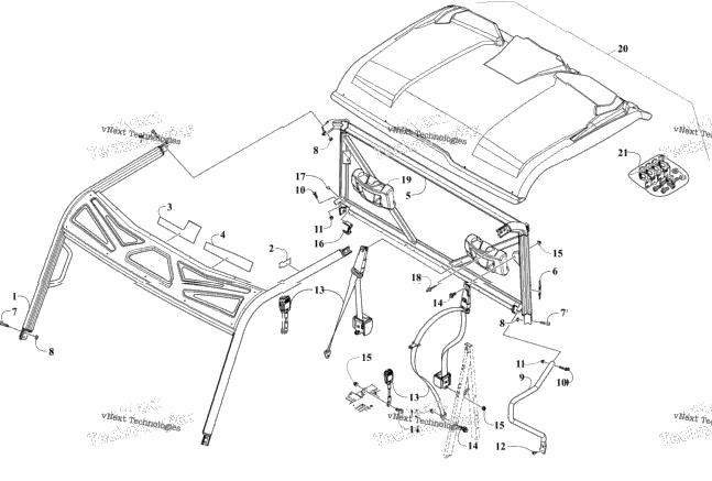 Rops And Seat Belt Assembly