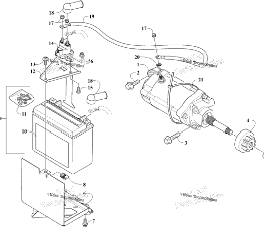 Battery And Starter Assembly