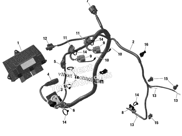 01 Rotax - Electrical - Engine Harness / Electronic Module - 600 Ace