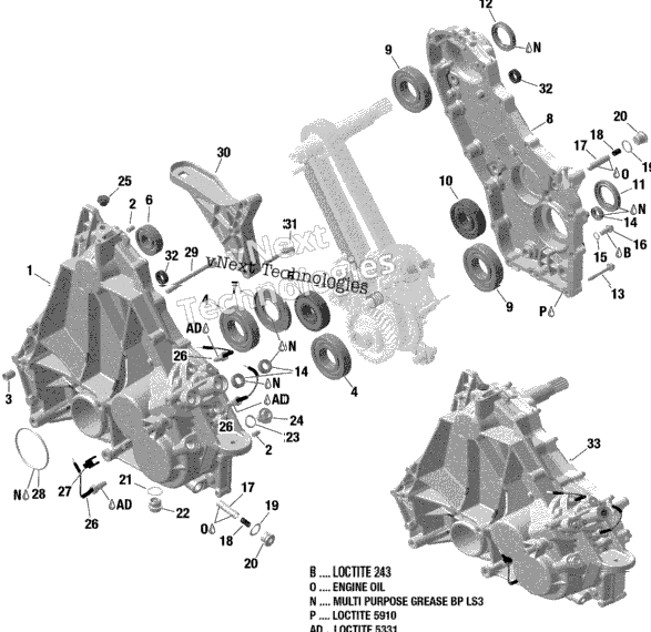 01 Rotax - Gearbox - Housing - 600 Ace