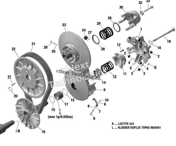 01 Rotax - Transmission - Cvt Pulleys - 600 Ace