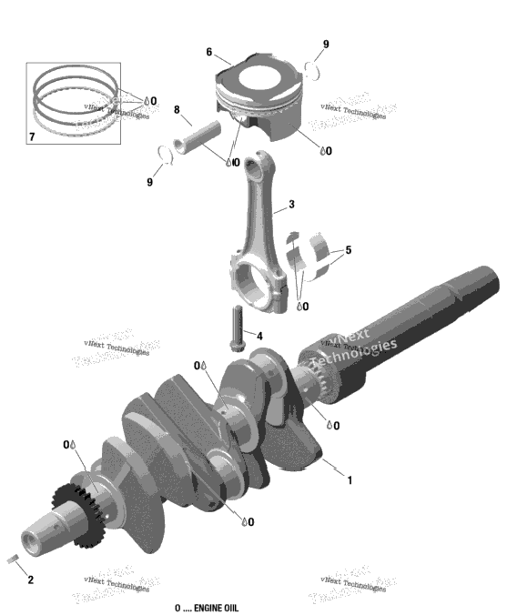 Rotax - Crankshaft And Pistons - 900 Ace