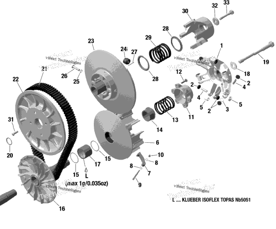 Rotax - Transmission - Cvt Pulleys - 900 Ace
