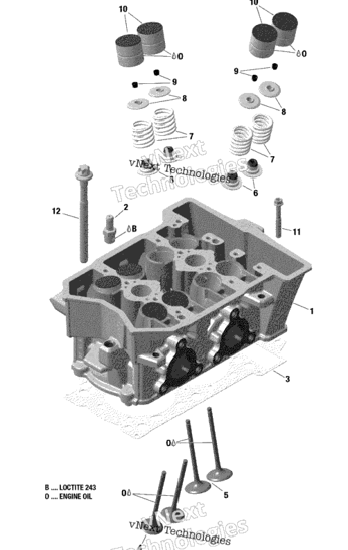 01 Rotax - Engine - Cylinder Head - 600 Ace