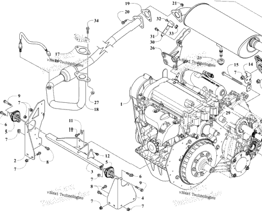 Engine And Exhaust Assembly