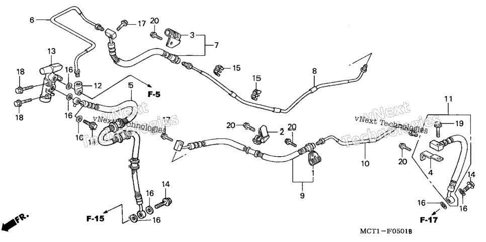 Rear Brake Pipe (Fsc600'02/D'03-'05)