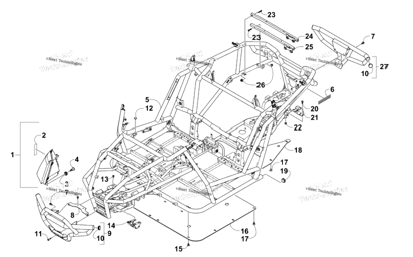Frame, Headlights, And Related Parts