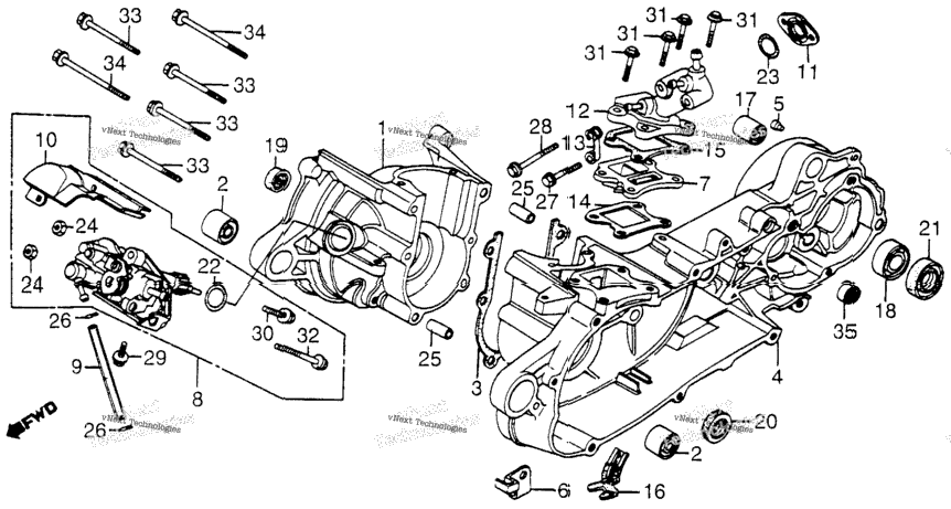 Crankcase + Oil Pump