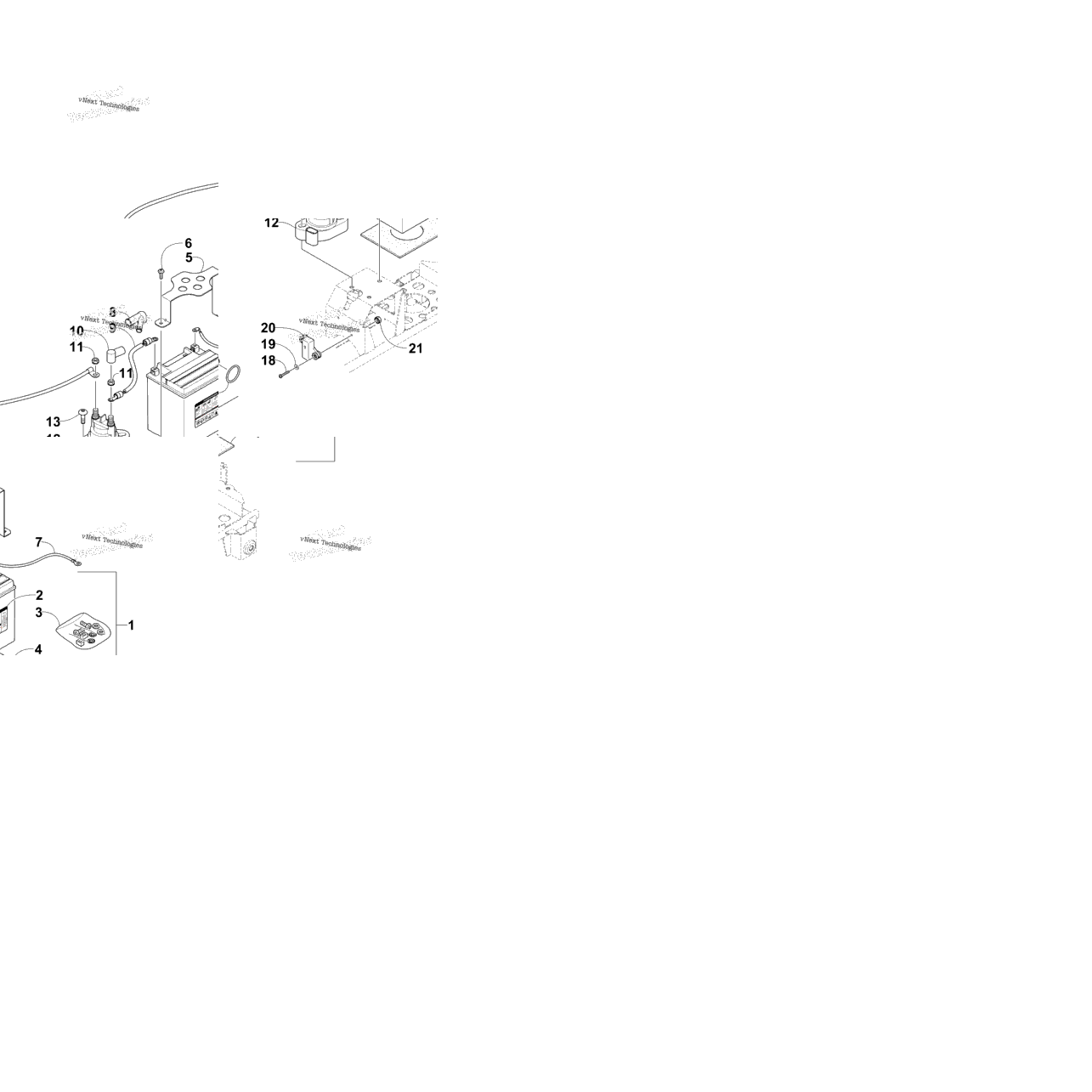 Battery And Starter Motor Assembly