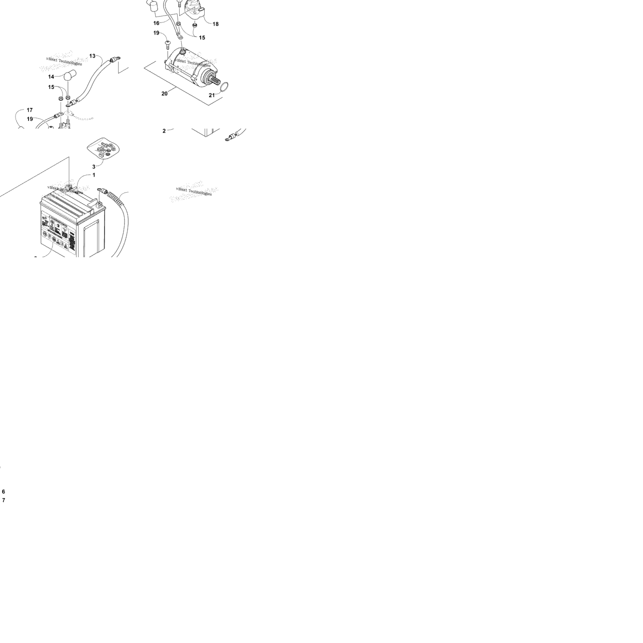 Battery And Starter Motor Assembly