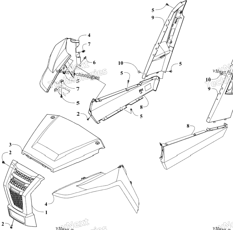 Front And Side Panel Assemblies