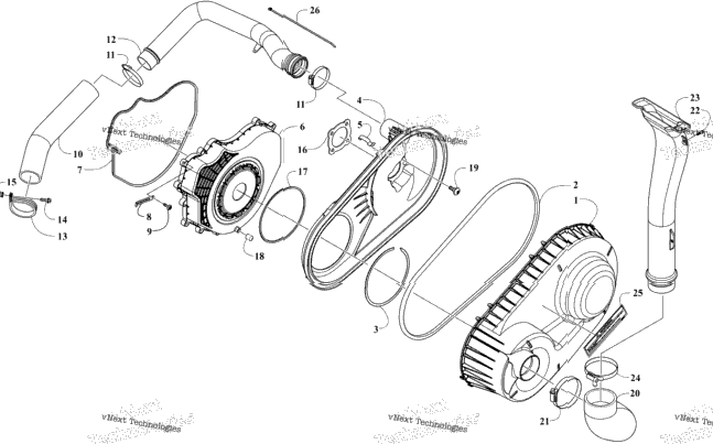 Belt Cooling And Clutch Cover Assembly