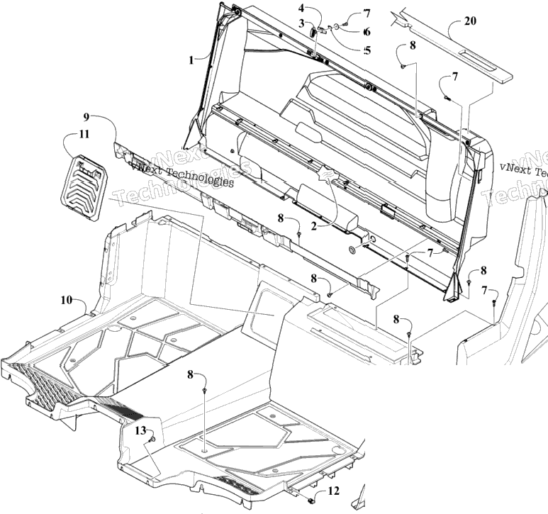 Floor And Side Panel Assembly