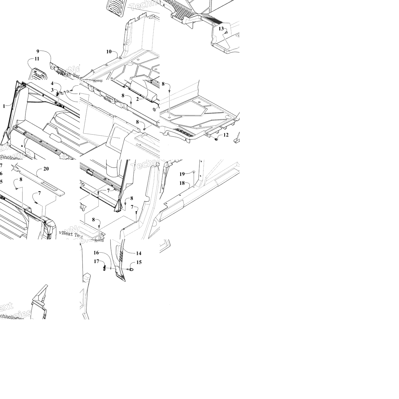 Floor And Side Panel Assembly