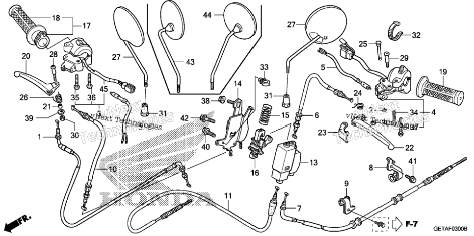 Handle Lever + Switch + Cable