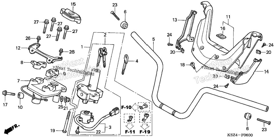 Handlebar + Handle Cover (Nss250/Nss250a)