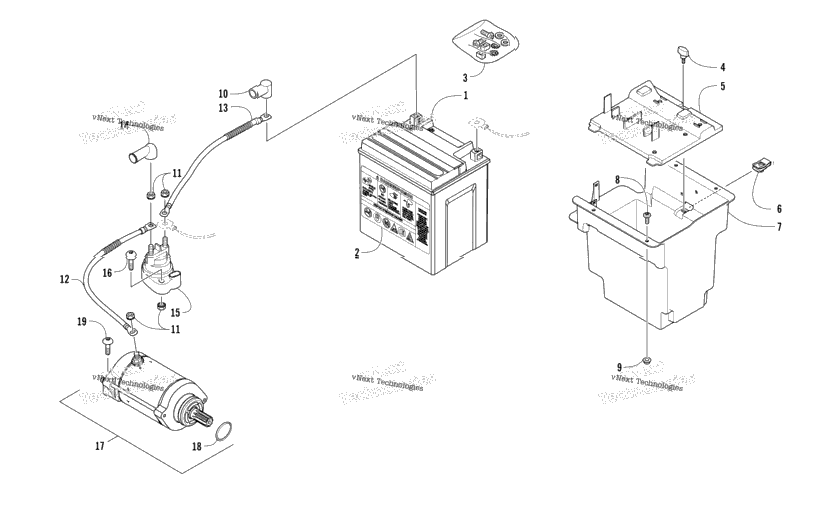 Battery And Starter Motor Assembly (Ser. # 302247 And Above)