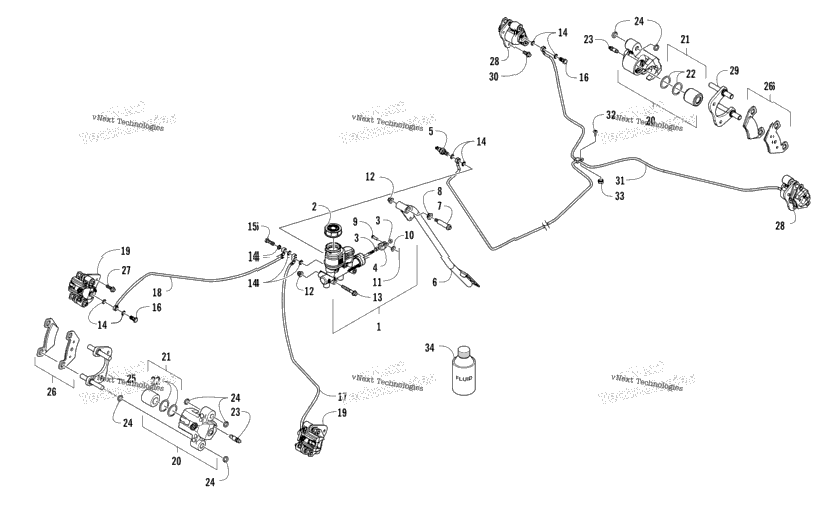 Front And Rear Brake Assembly
