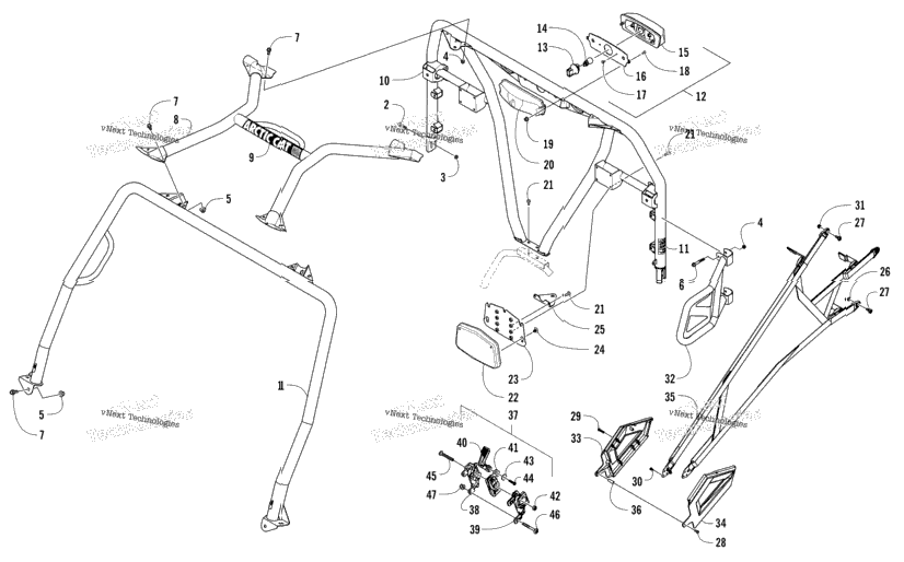 Rops And Taillight Assembly (Ser. # 302247 And Above)