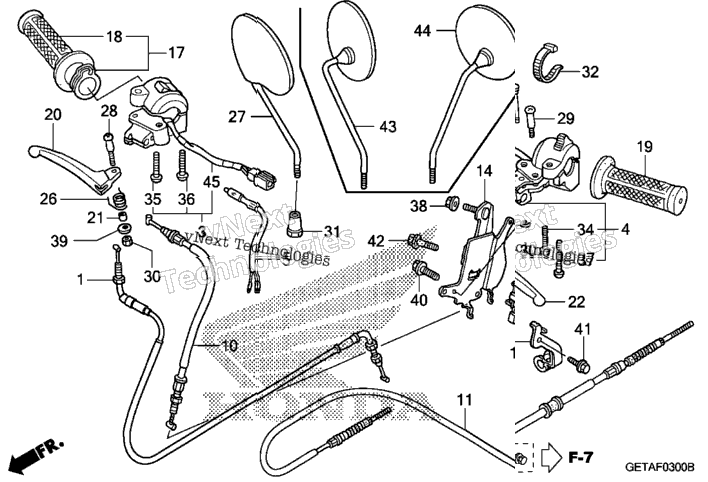 Handle Lever + Switch + Cable