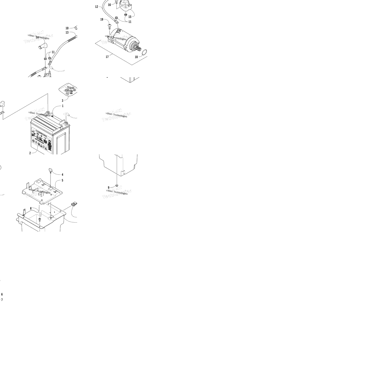 Battery And Starter Motor Assembly