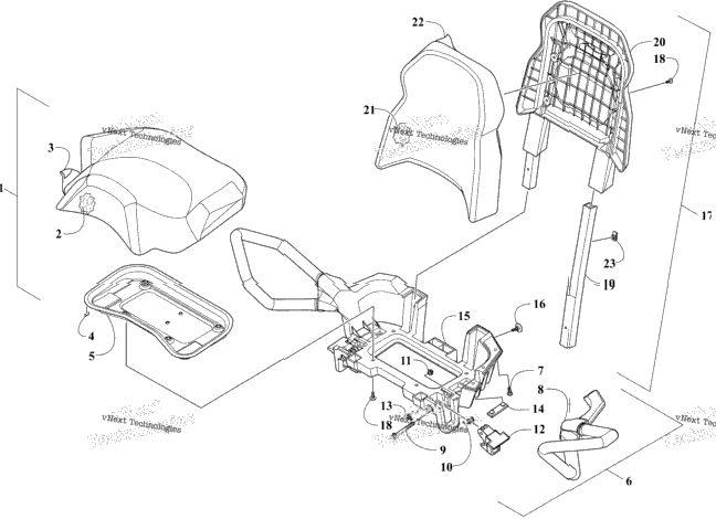Passenger Seat And Backrest Assembly